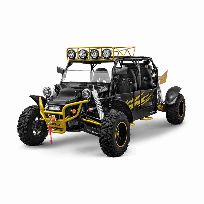 BMS SNIPER T1000 4-seat UTV with yellow bumper and roof lights