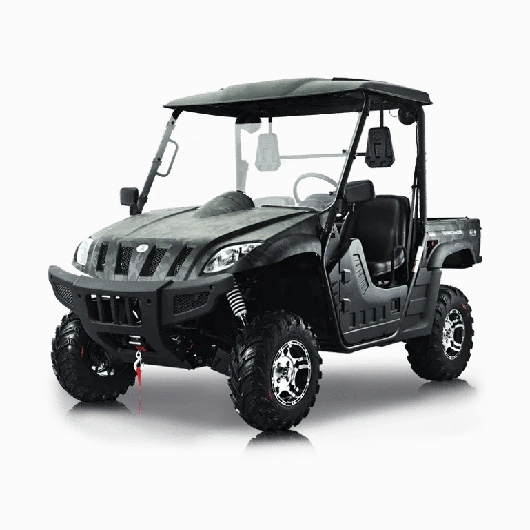 Grey camo BMS Ranch Pony 500 EFI 4x4 UTV side view