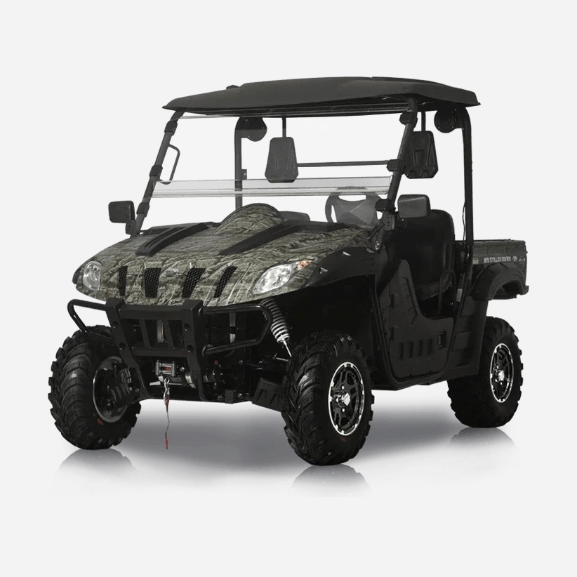 Camo BMS Ranch Pony 600 EFI 4x4 utility vehicle with black accents