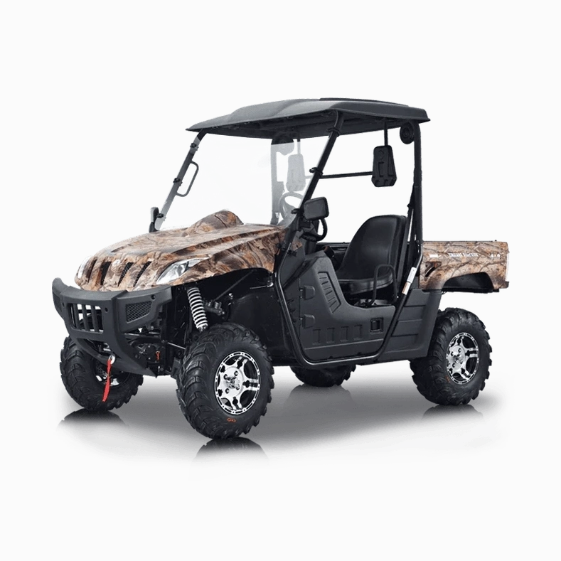 Realtree camo BMS Ranch Pony 4x4 UTV with cargo bed