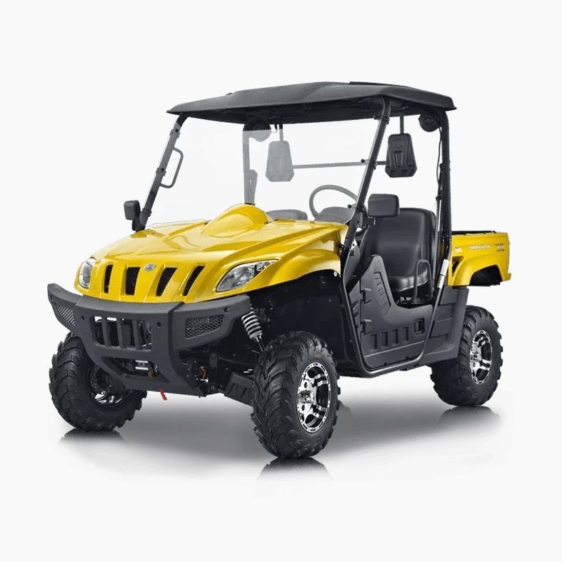 Yellow BMS Ranch Pony EFI 4x4 utility vehicle exterior