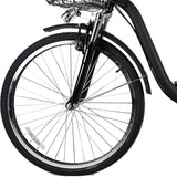 CITY ELECTRIC BICYCLE MEN 26" CAMEL BLACK with PLASTIC BASKET