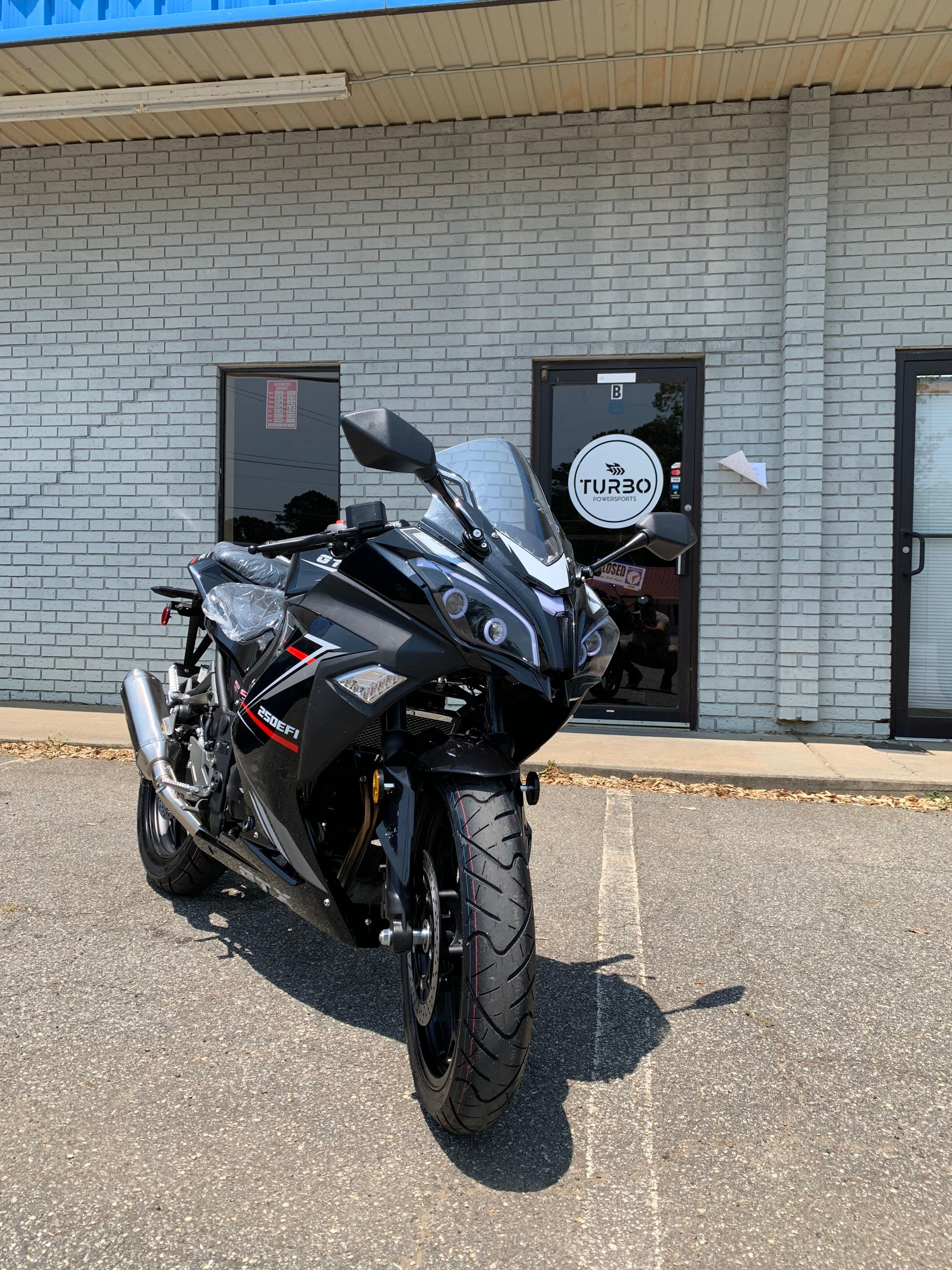 GTX 250 EFI, 5 speed sport bike, Oversized front and rear brakes, Custom Alloy Rims