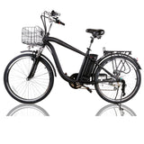 CITY ELECTRIC BICYCLE MEN 26" CAMEL BLACK with PLASTIC BASKET