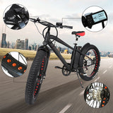 FAT TIRE ELECTRIC BICYCLE 26" CRUISER (BLACK)