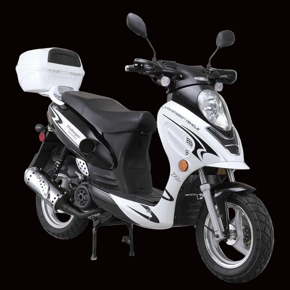 White  Apollo Challenger 50CC Scooter for sale