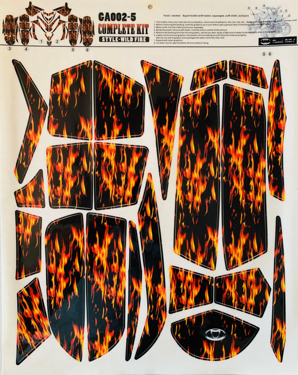 Polaris Outlaw 50 90 110 ATV Quad Graphics Wrap Kits WILD FIRE