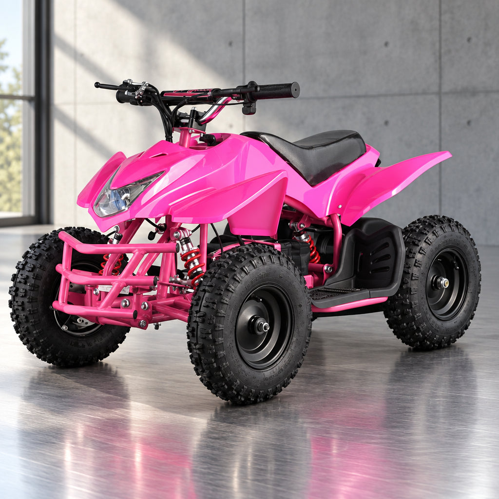 Metallic pink TITAN 350W 24V kids mini quad ATV