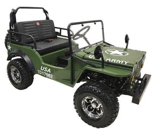 COOLSTER GK-6125A go-kart 125cc Willy WWII Army Jeep GREEN