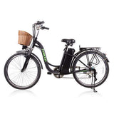 CITY ELECTRIC BICYCLE WOMEN 26" CAMEL WHITE with PLASTIC BASKET