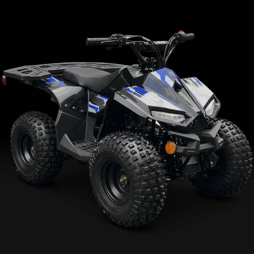 XR 110CC automatic kids ATV with blue and white graphics