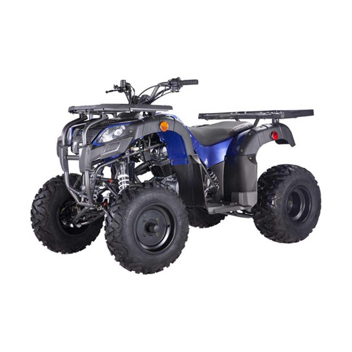 Pentora 250cc Utility ATV in blue black with cargo racks and disc brakes