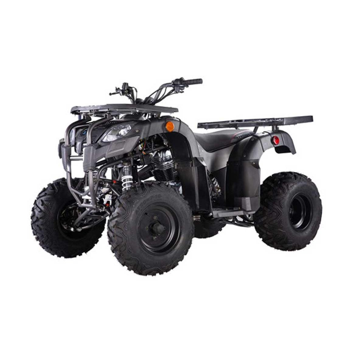 Pentora 250cc Utility ATV in matte black with front rear cargo racks